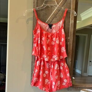 Orange Floral Romper